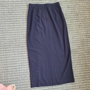 Vtg Talbots Blue Maxi Skirt‎ 8 Lycra Spandex